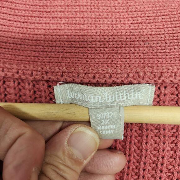 Woman Within Cardigan Sweater Womens Plus Size 3X Pink V Neck Casual - Picture 3 of 13